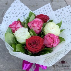 Buchet 7 trandafiri "Pink Roses"