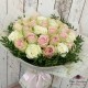 Buchet 31 trandafiri alb si roz