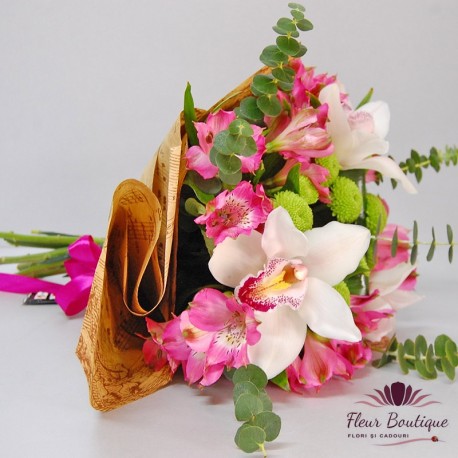 Buchet alstroemeria si orhidee BF072